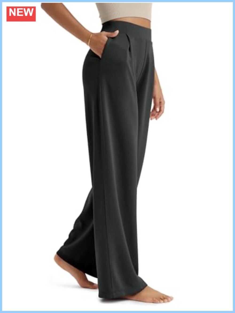 Modal Soft Wide Leg Pants High Waist Relaxed with Pockets